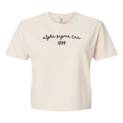 Ivory Comfort Colors Alpha Sigma Tau Boxy T-shirt