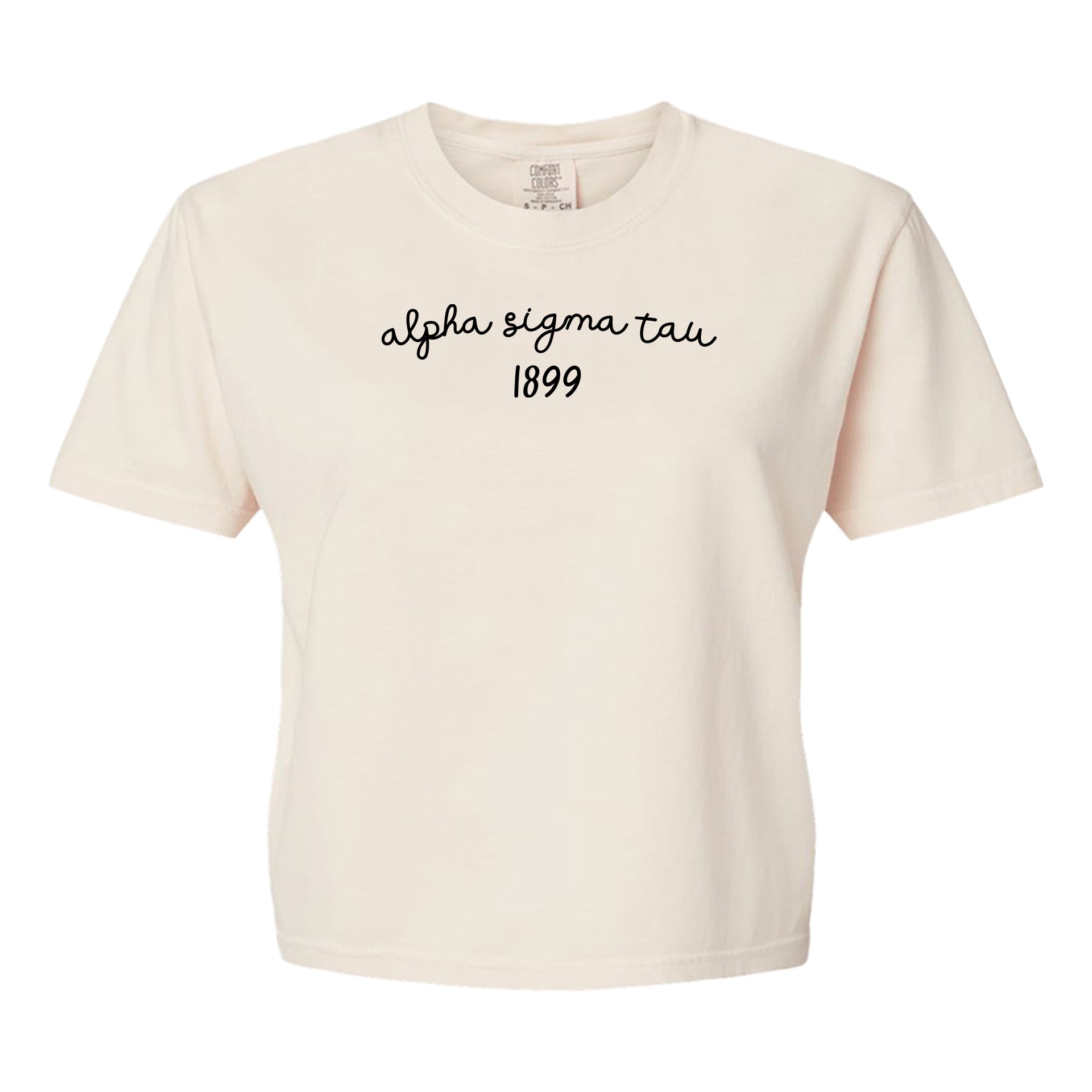 Ivory Comfort Colors Alpha Sigma Tau Boxy T-shirt