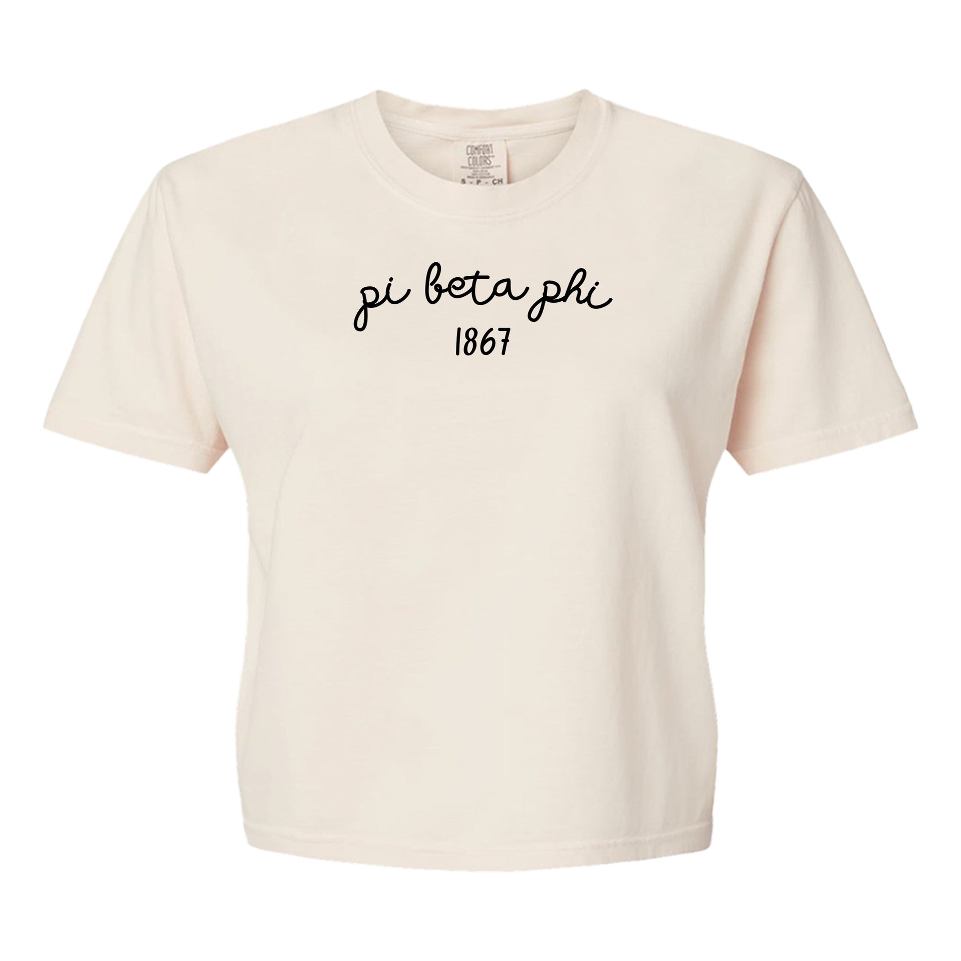 Ivory Comfort Colors Pi Beta Phi Boxy T-shirt