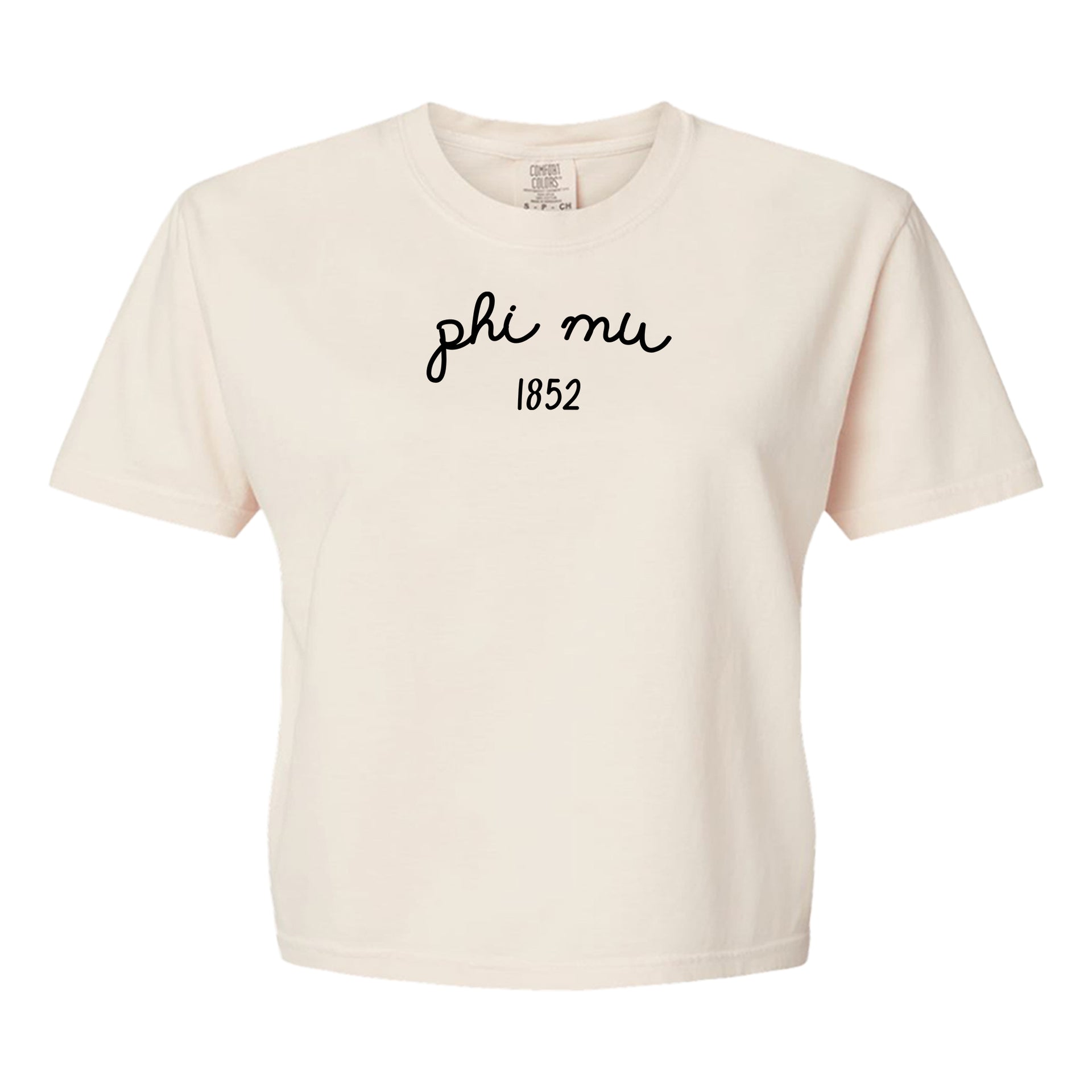 Ivory Comfort Colors Phi Mu Boxy T-shirt