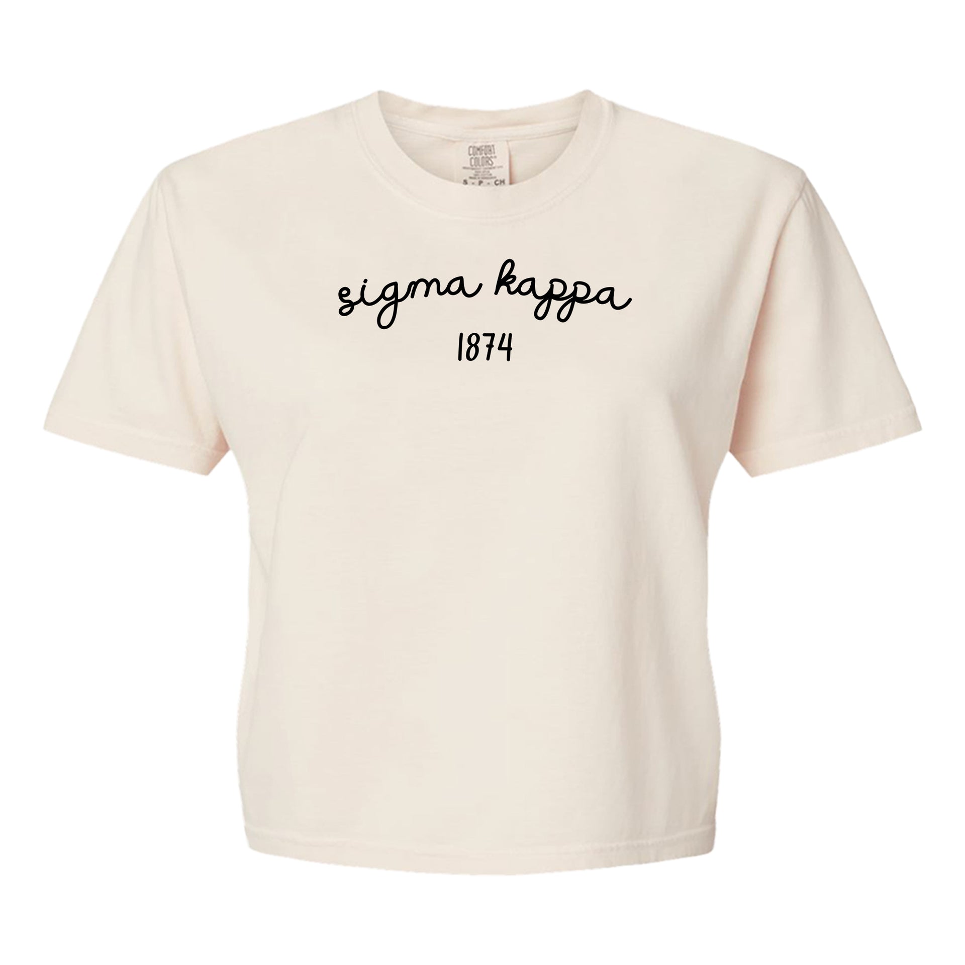 Ivory Comfort Colors Sigma Kappa Boxy T-shirt