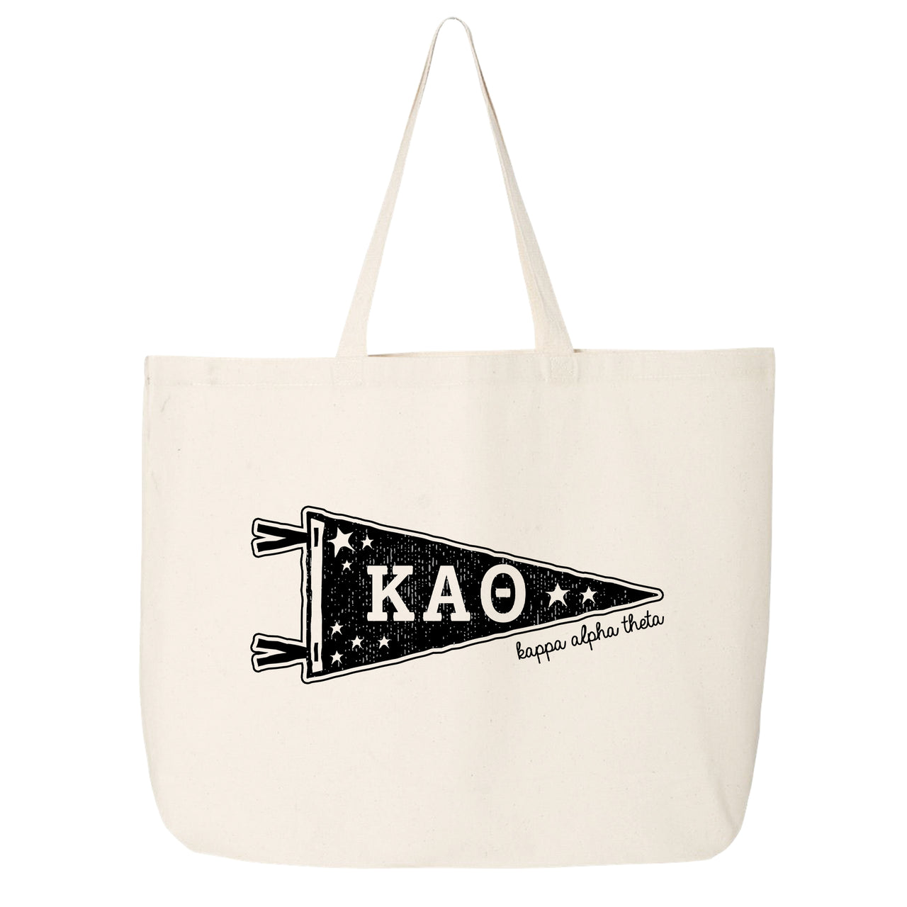 Kappa Alpha Theta Large Pennant Tote on white background