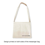 The design is permanently printed directly on the tote surface with eco-friendly water based apparel inks. We do not use vinyl stencils or iron-on patches that can fall off and the cotton canvas tote we use is extra large and durable too