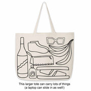 Large canvas tote bag can carry lots of things.