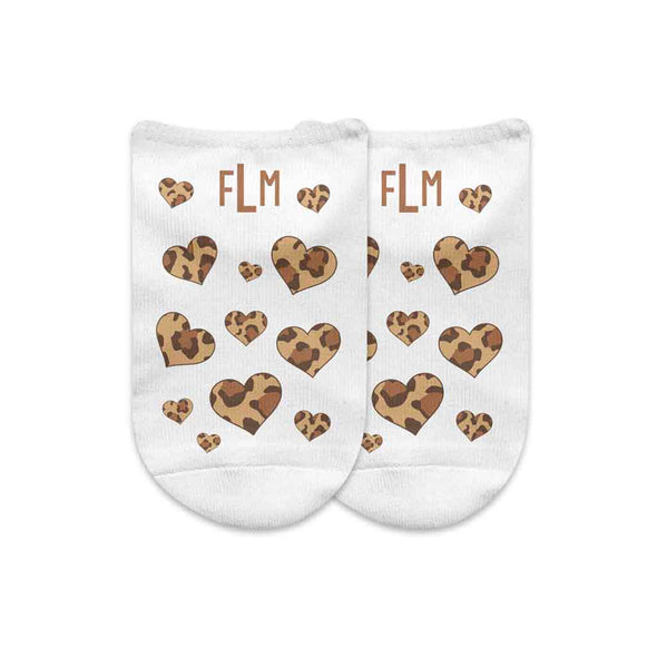 Personalized Monogram Socks in a Gift Box with Animal Hearts