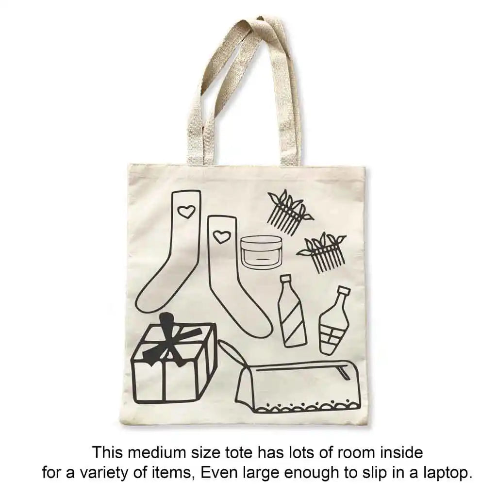 Our quality canvas tote bag printed with a large bow is a must-have medium-sized shoulder bag for every fashionista!