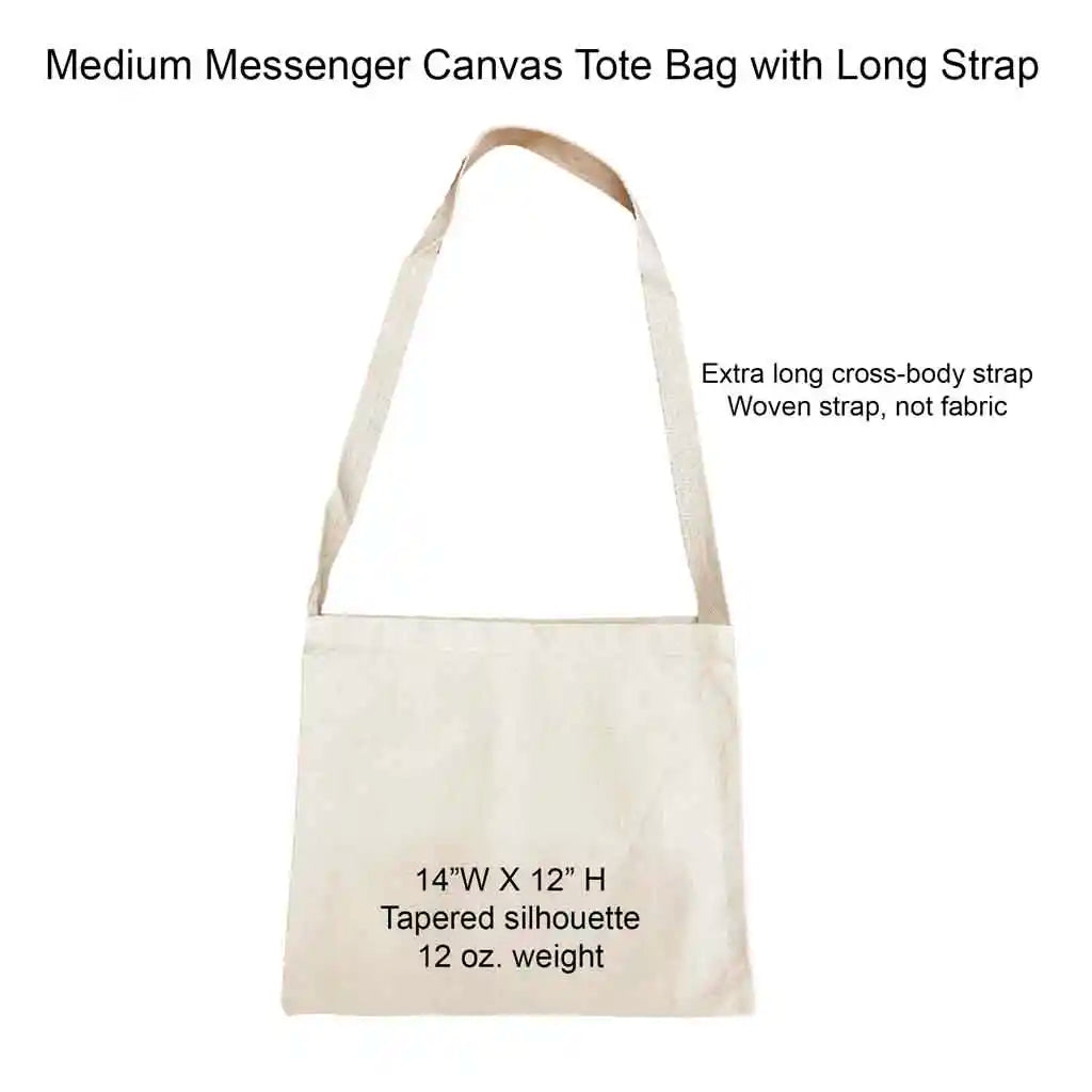 The ultimate AOP messenger bag tote with a convenient crossbody strap!