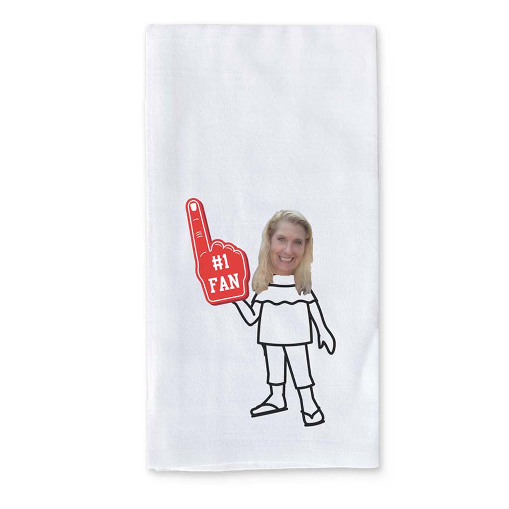 #1 Fan Custom Photo Faces Tailgate Kitchen Towel for Her