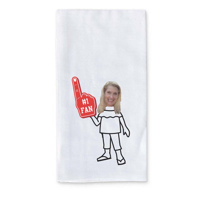 #1 Fan Custom Photo Faces Tailgate Kitchen Towel for Her