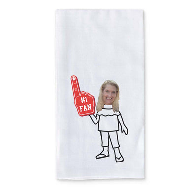 #1 Fan Custom Photo Faces Tailgate Kitchen Towel for Her