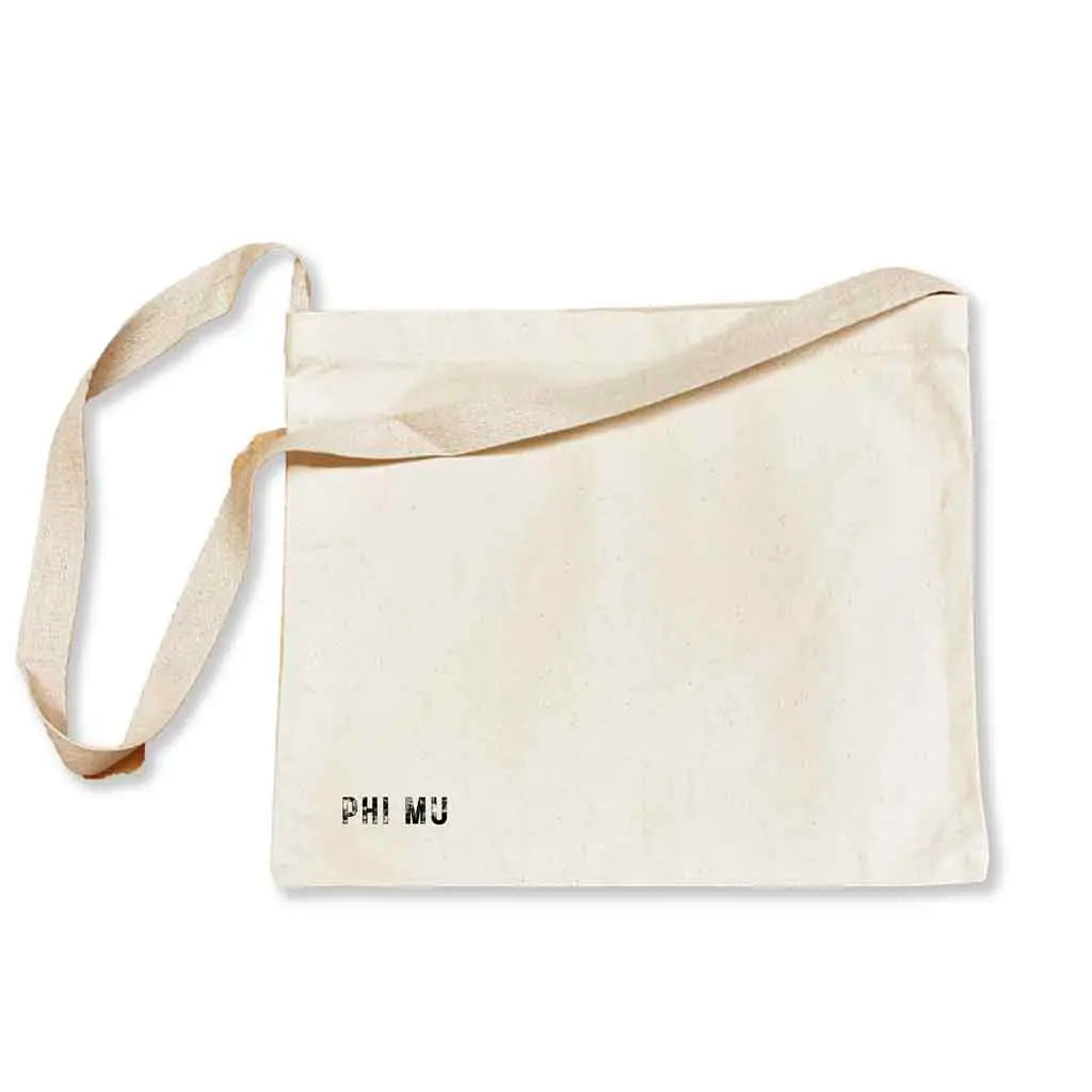 The ultimate Phi Mu messenger bag tote with a convenient crossbody strap!