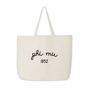 Phi Mu Large Canvas Tote