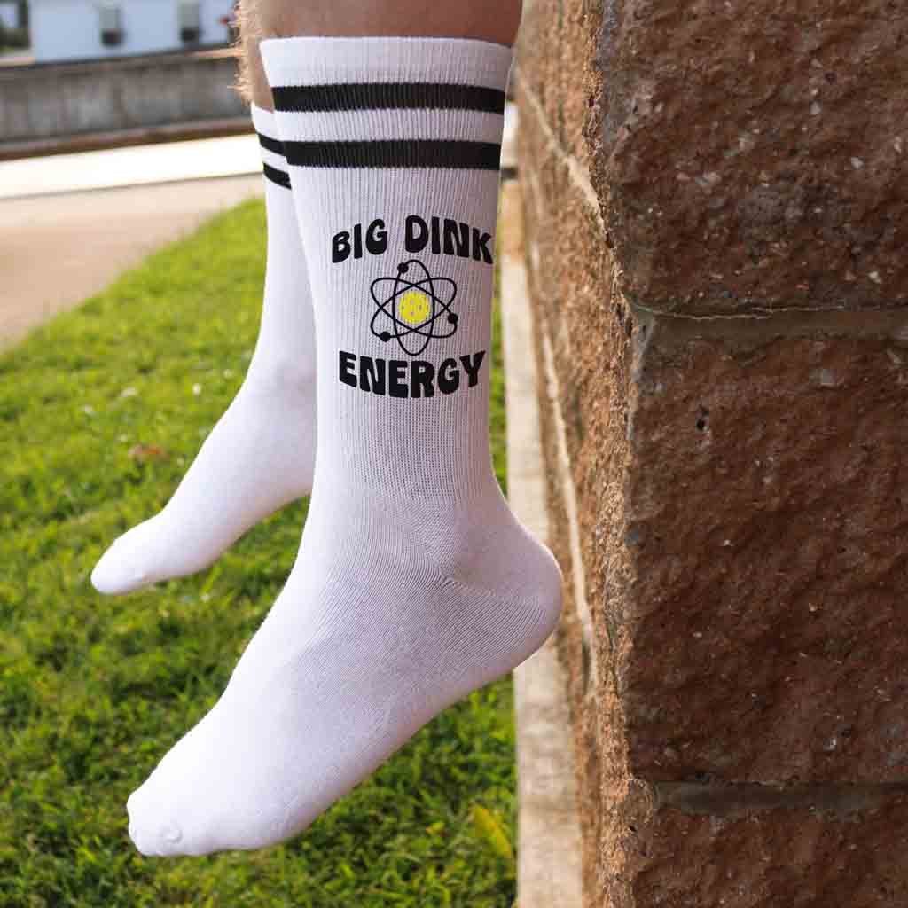 Grab your friends and go for a Dink in these funny pickleball crew socks! 