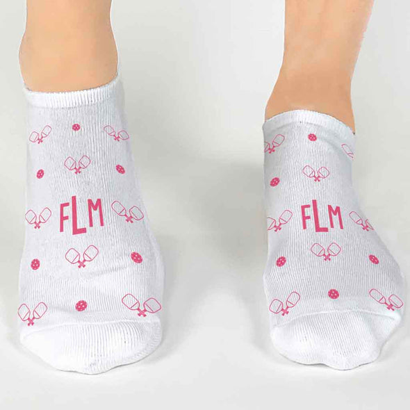 Personalized Sock Gift Box with Monogram Pickleball Design