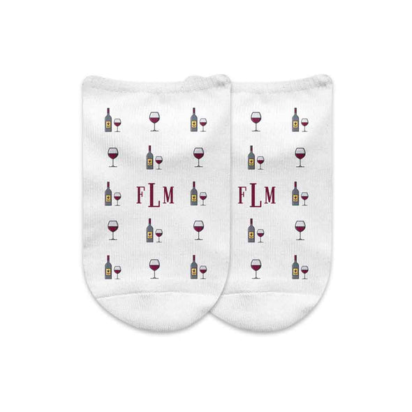 Personalized Sock Gift Box with Monogram Wine Design