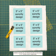 Example of 5 inch by 5 inch cotton quilt squares
