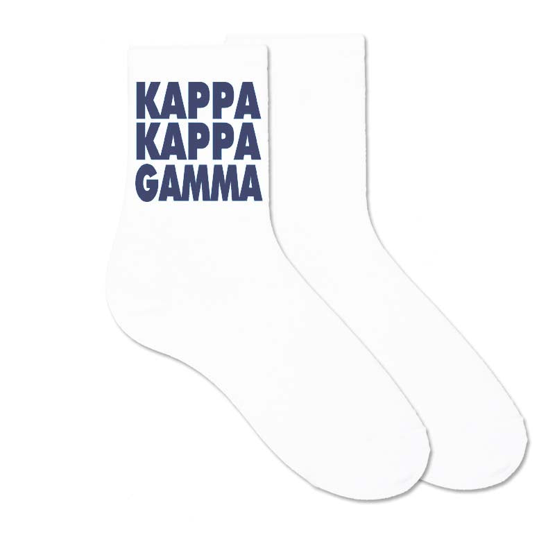 Sorority Name Crew Socks in a Sorority Color