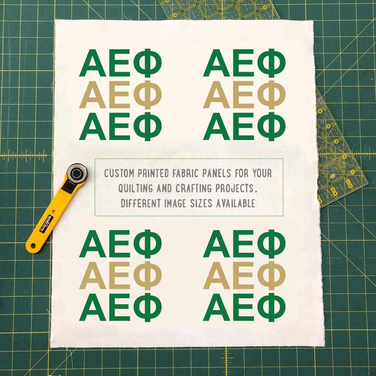Alpha Epsilon Phi Quilt Square Fabric - AEP Letters | Officially Licensed