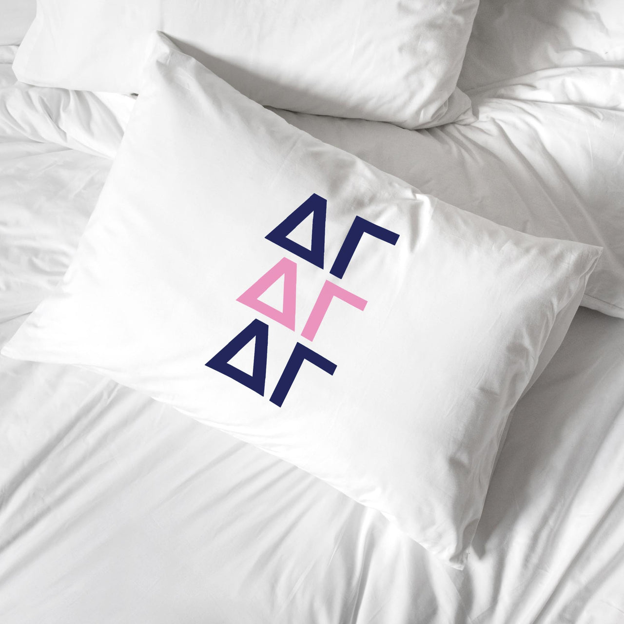 Delta Gamma Sorority Letters in Sorority Colors Pillowcase
