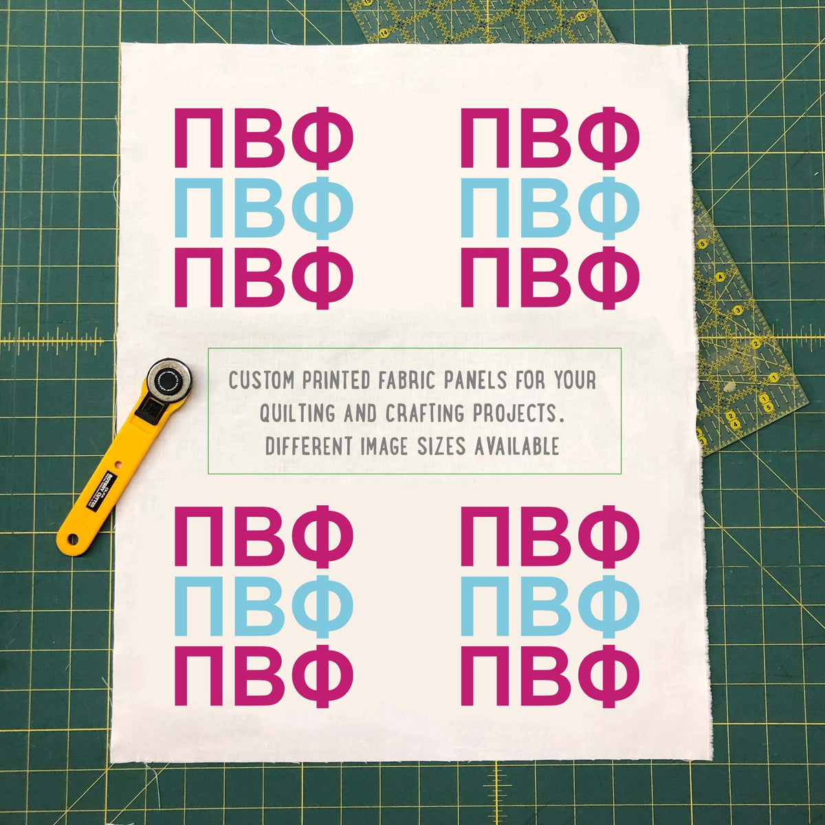 Pi Beta Phi Quilt Square Fabric - PBP Letters | Officially Licensed