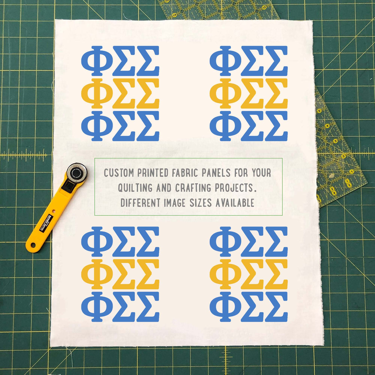 Phi Sigma Sigma Quilt Square Fabric - PSS Letters | Officially Licensed