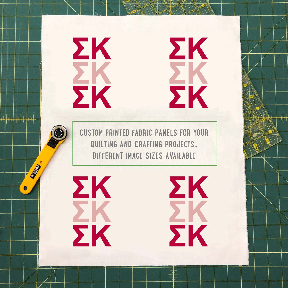 Sigma Kappa Quilt Square Fabric - SK Letters | Officially Licensed