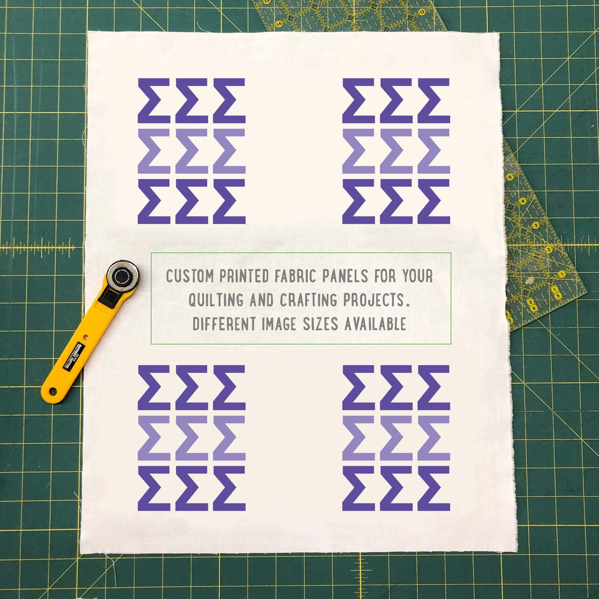 Sigma Sigma Sigma Quilt Square Fabric - SSS Letters | Officially Licensed
