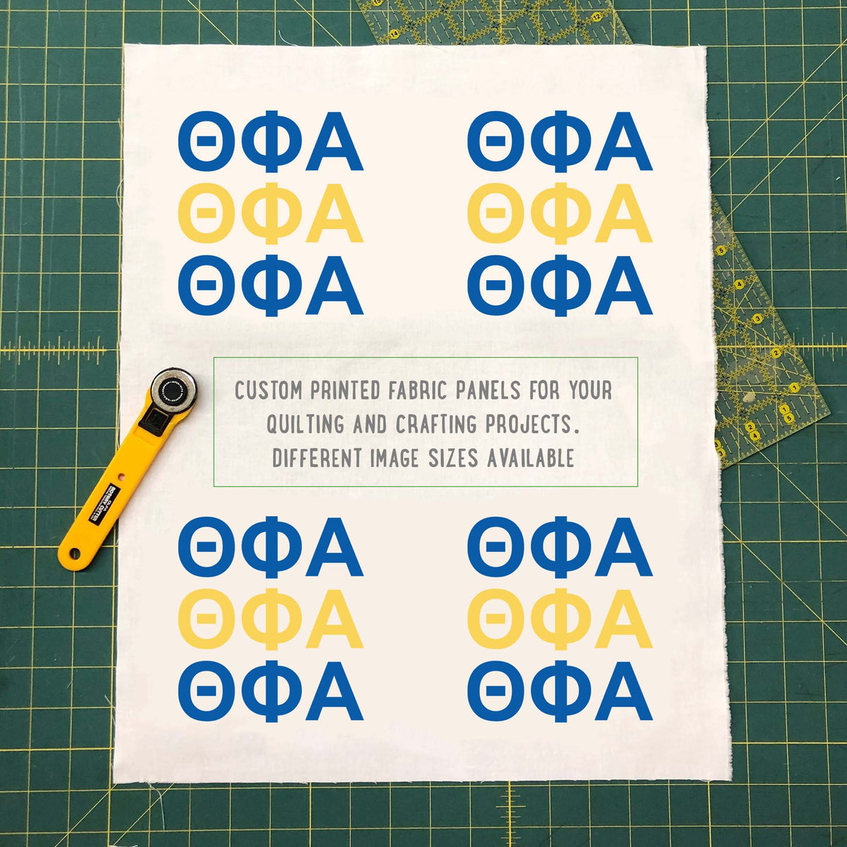 Theta Phi Alpha Quilt Square Fabric - TPA Letters | Officially Licensed