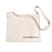 Alpha Gamma Delta tote bag with crossbody strap