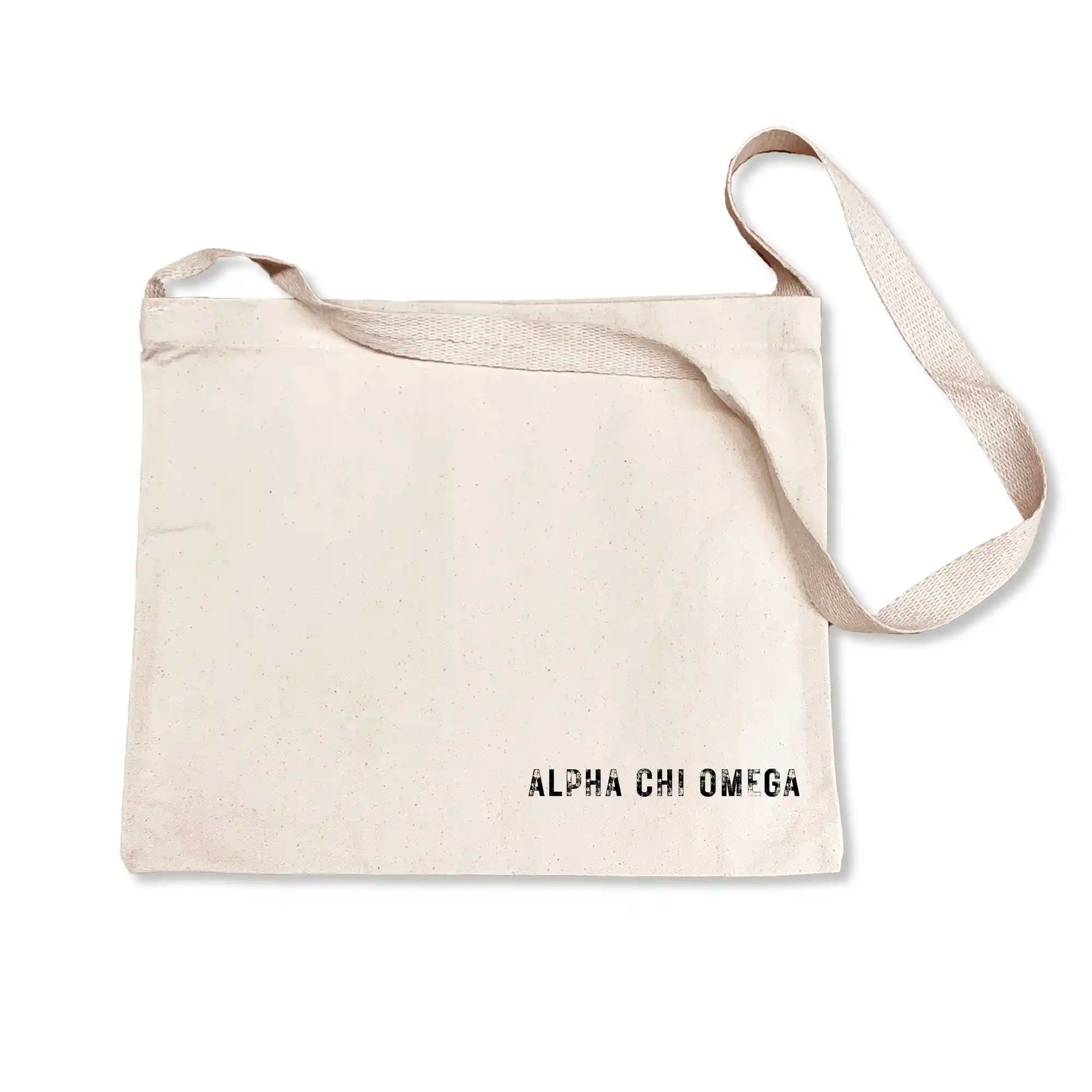 Alpha Chi Omega tote bag with crossbody strap