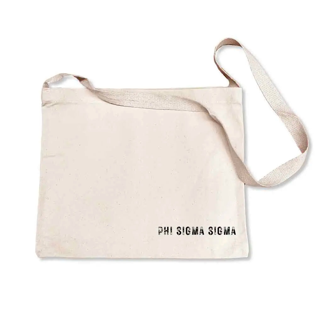 The ultimate Phi Sigma Sigma messenger bag tote with a convenient crossbody strap!