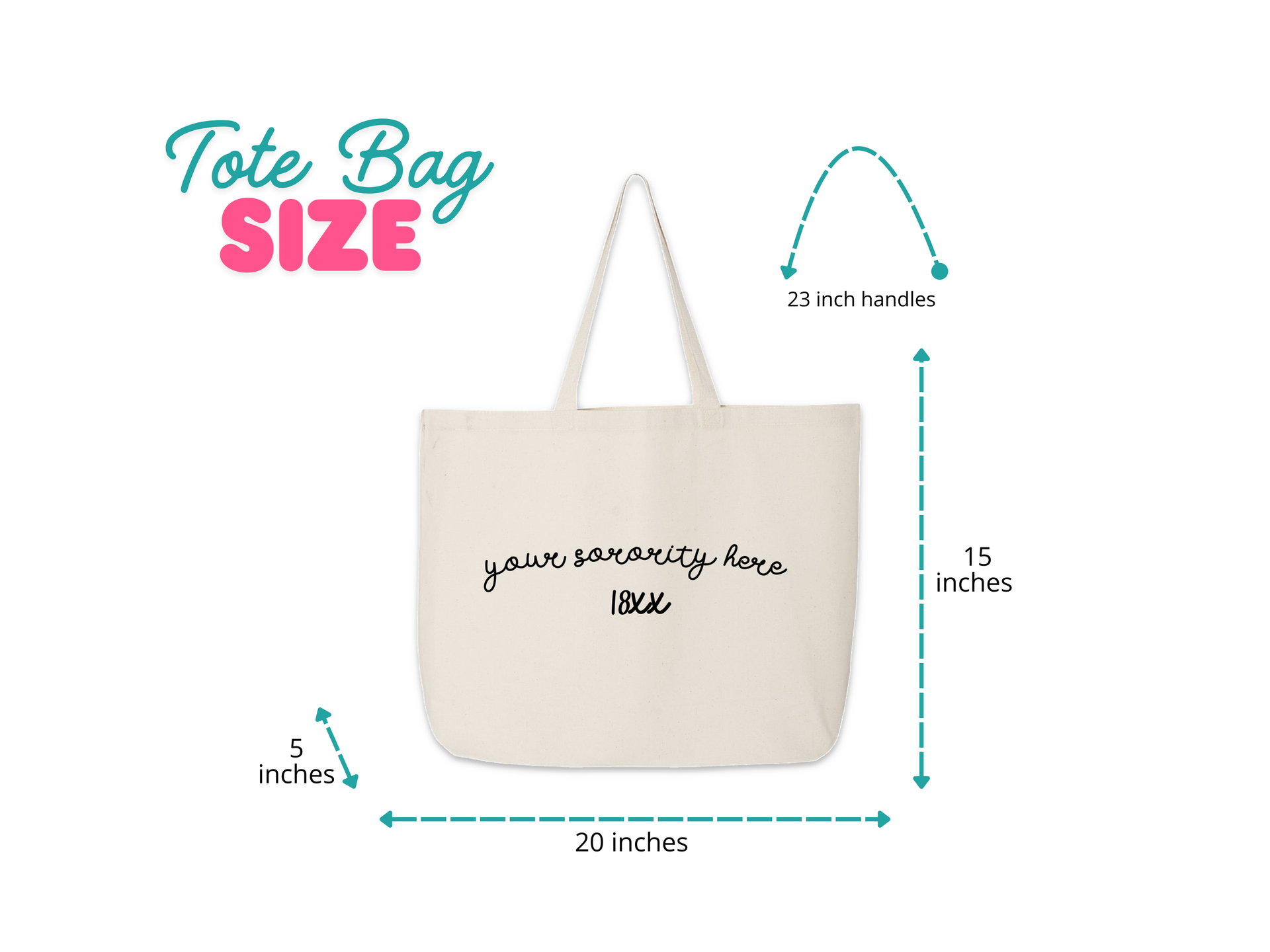 Sorority Tote Bag infographic features