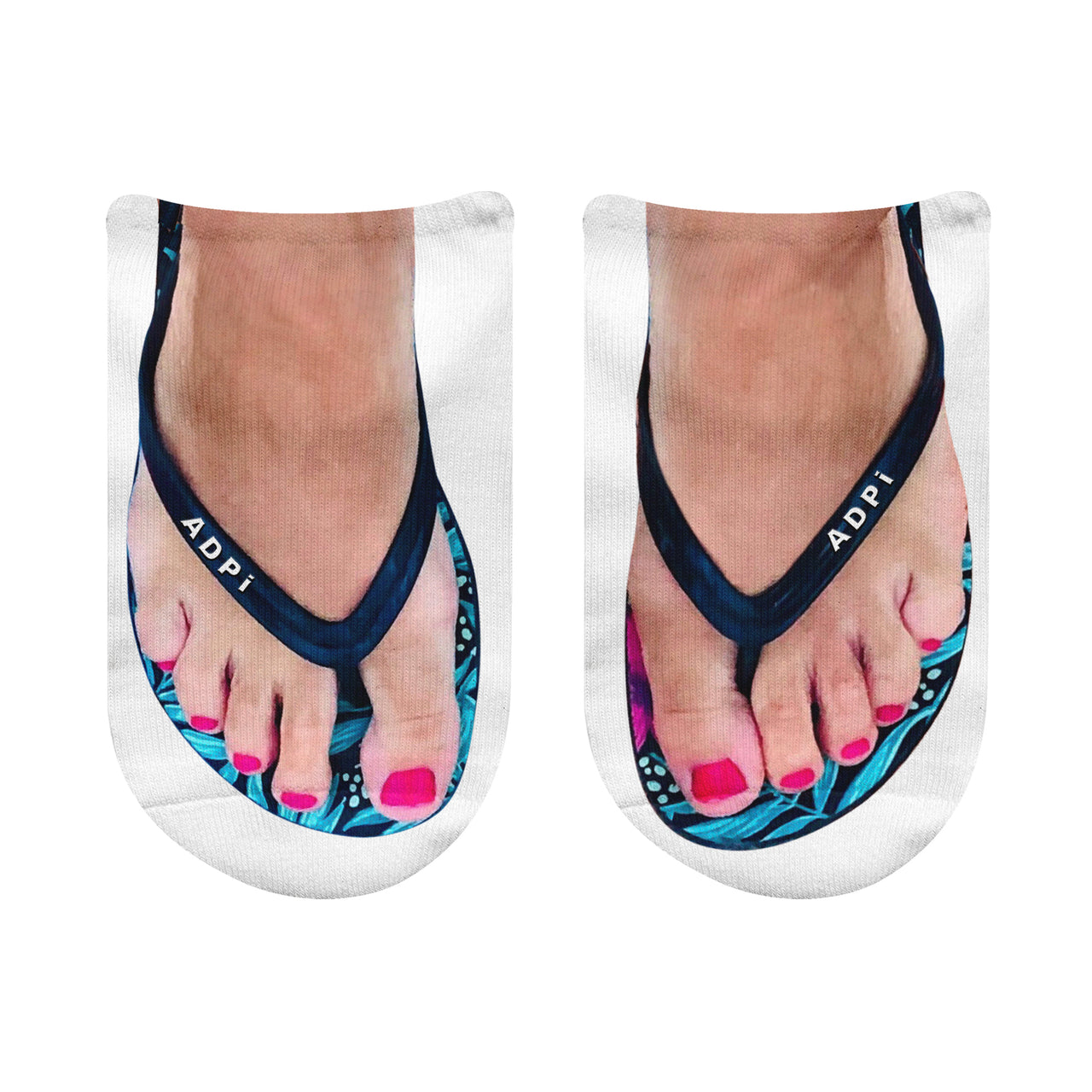 Alpha Delta Pi Sorority Nick Name Flip Flop Footie Socks