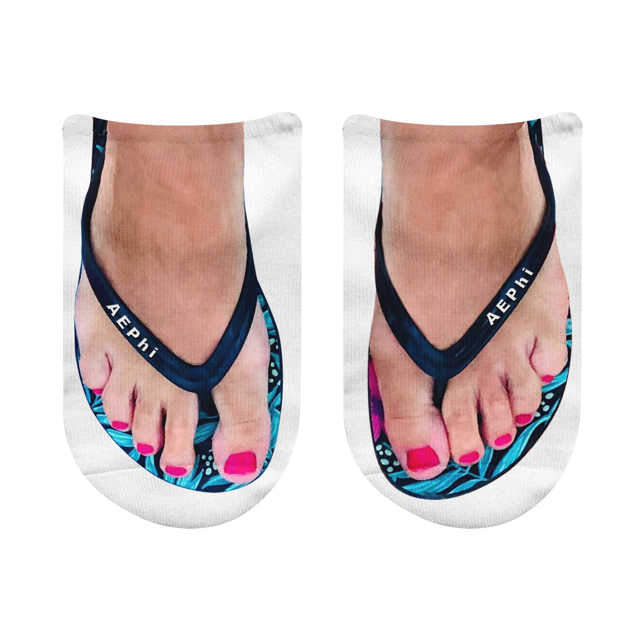Alpha Epsilon Phi Sorority Nick Name Flip Flop Footie Socks