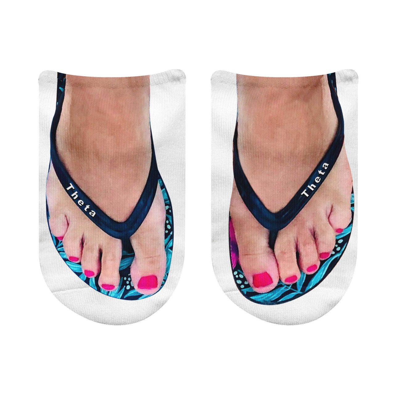 Kappa Alpha Theta Sorority Nick Name Flip Flop Footie Socks