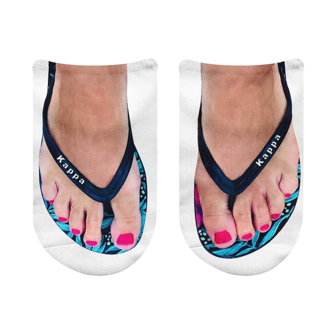 Kappa Kappa Gamma Sorority Nick Name Flip Flop Footie Socks