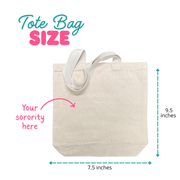 Medium tote bag size chart