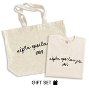 Alpha Epsilon Phi Tote Bag and Tshirt Gift Set