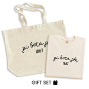 Pi Beta Phi Tote Bag and Tshirt Gift Set