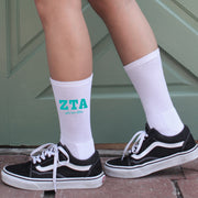 Sorority Greek Letters Crew Socks - Zeta Tau Alpha