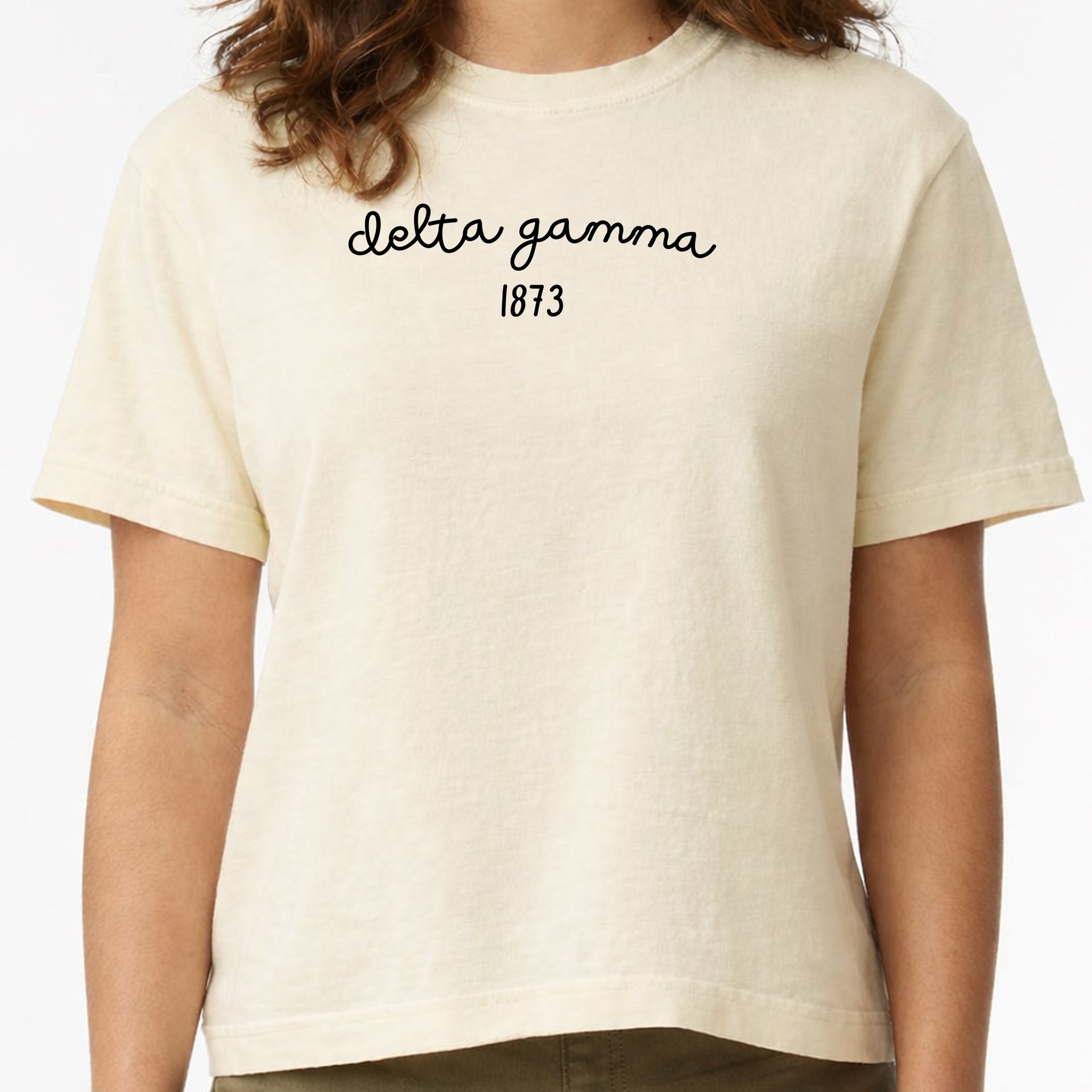 Delta Gamma Ivory Boxy Comfort Colors Tshirt