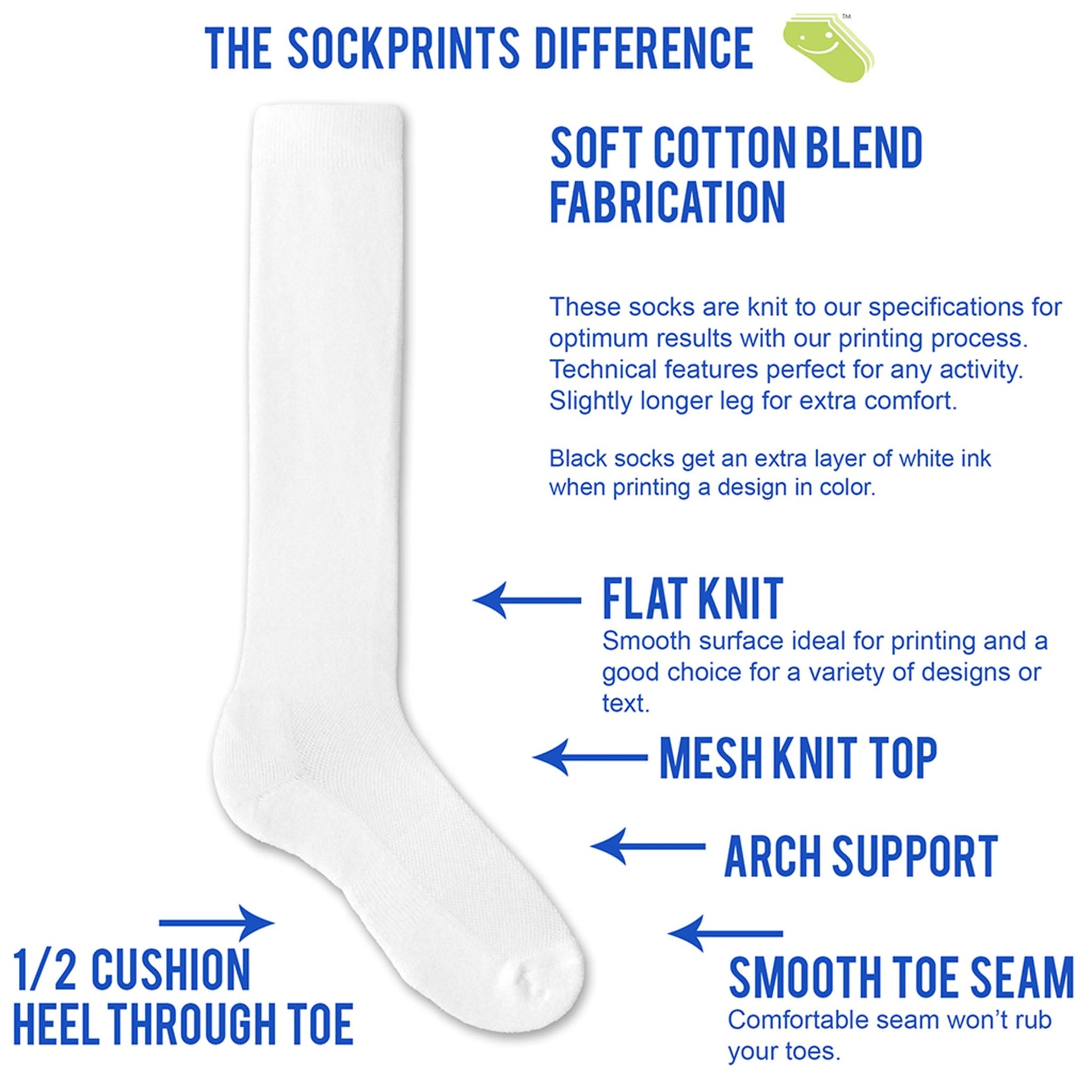 Sock information sheet and how the socks are comfortable and different.