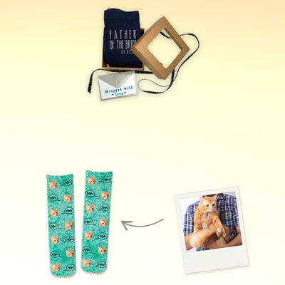 Sockprints semi-custom socks collections make it easy to add your own photos or personalize a design layout for any occasion. Socks with photos and personalized wedding socks are two of our most popular collections. 