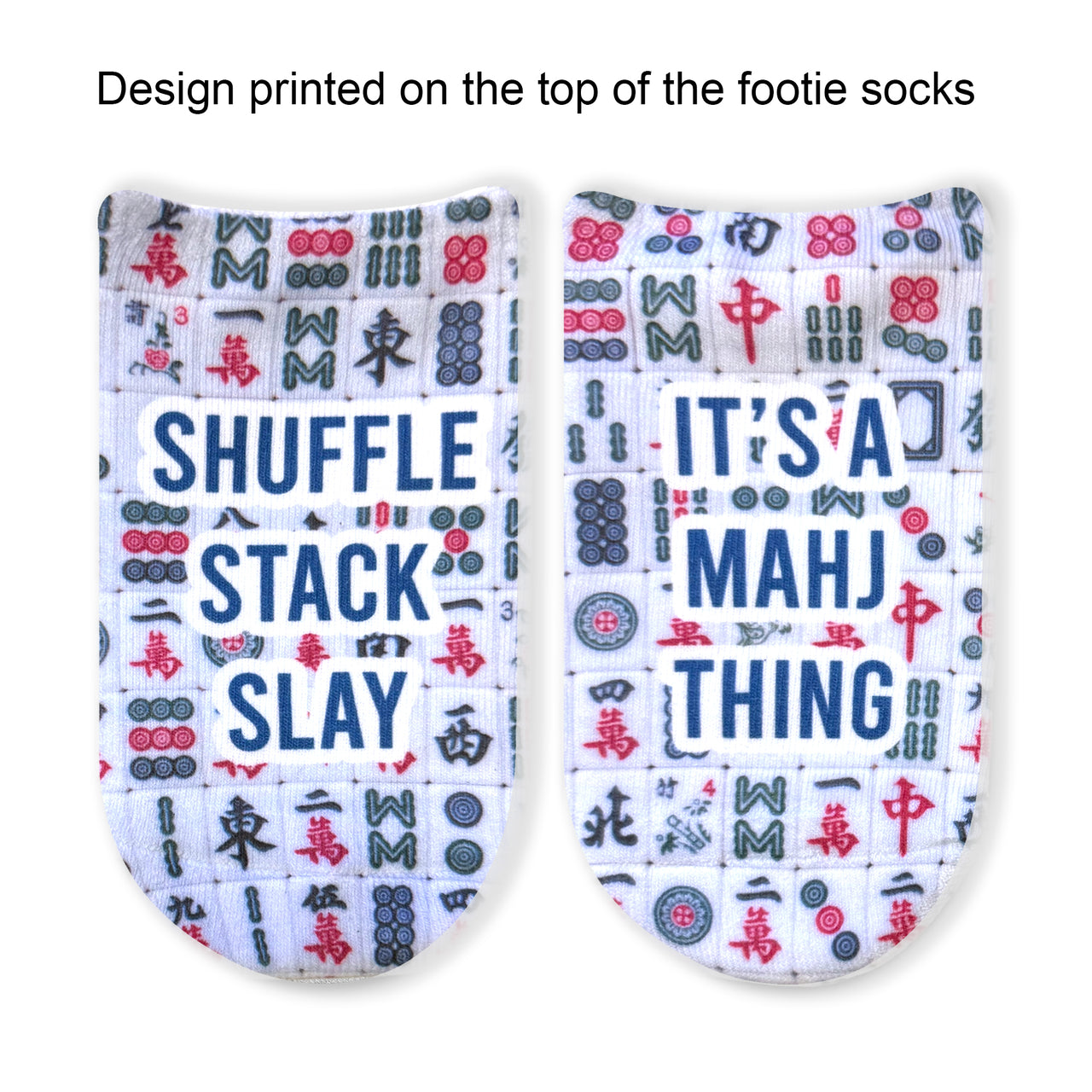 Mahjong Tile No Show Socks – Fun Gift for Game Lovers