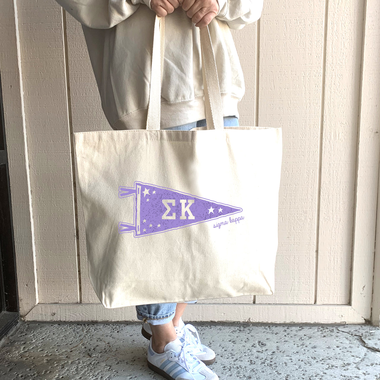 Sigma Kappa Large Pennant Tote lifestyle image