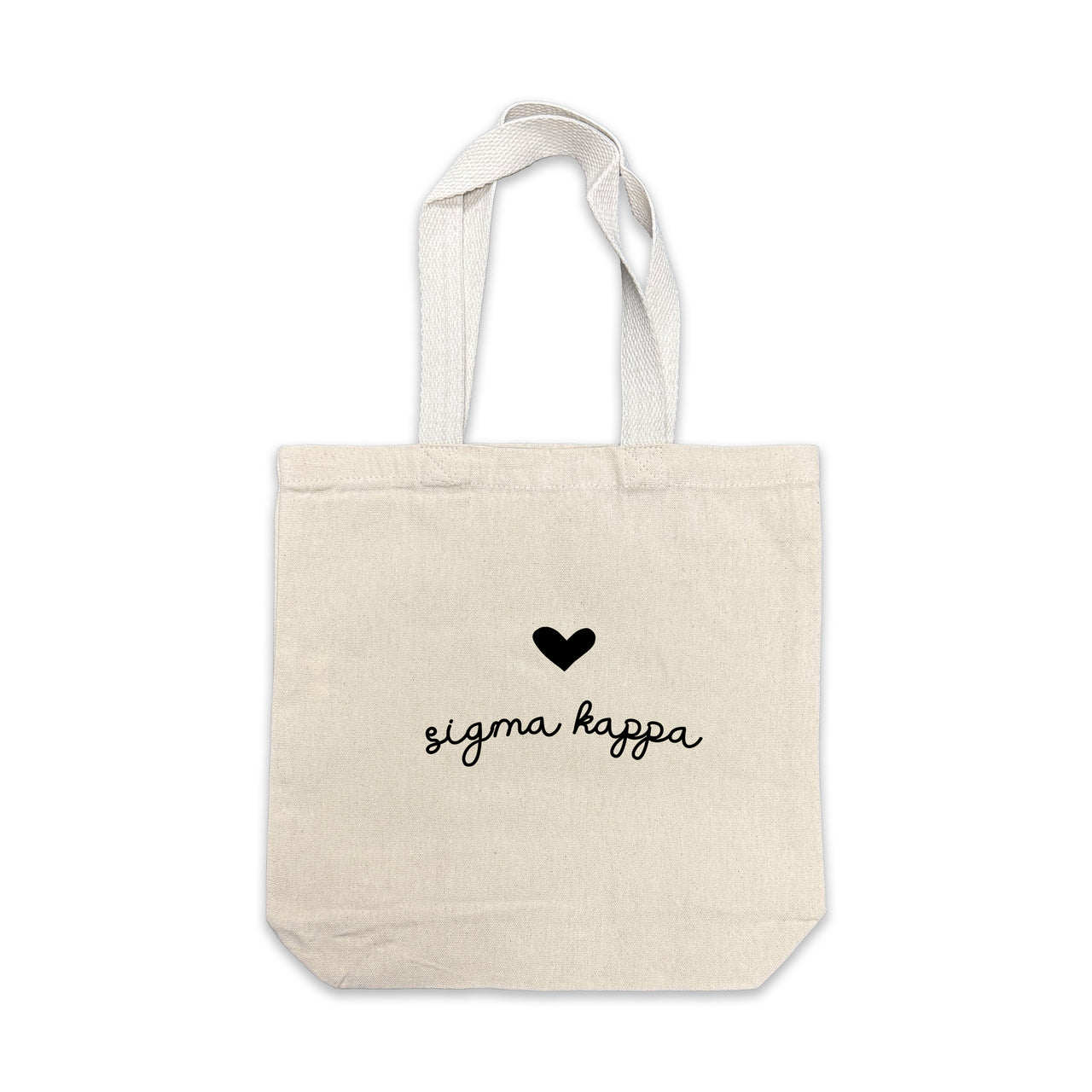 Sigma Kappa Sorority Name and Heart Design Mid-Size Tote