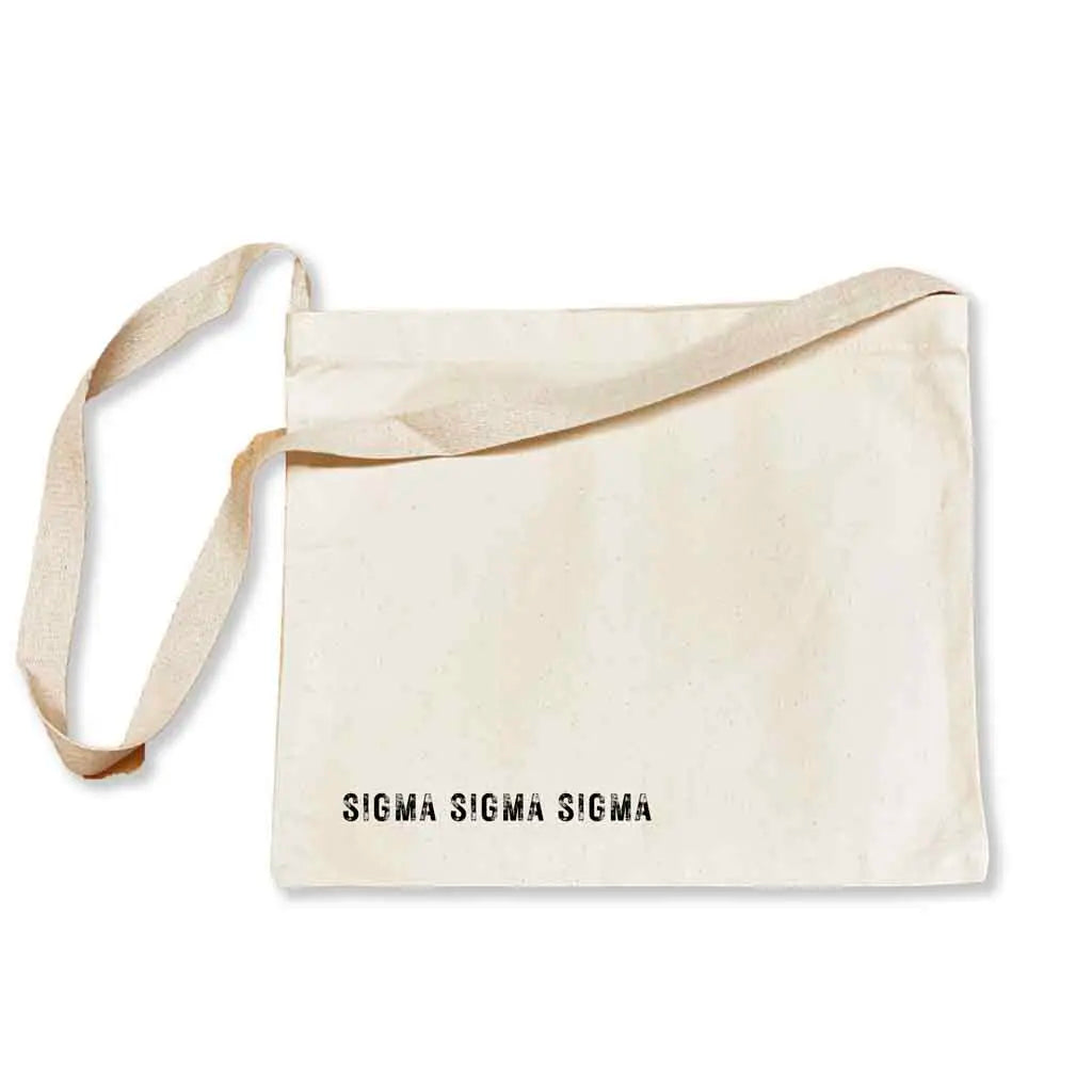 The ultimate Sigma Sigma Sigma messenger bag tote with a convenient crossbody strap! Design is printed on both sides of the bag! 