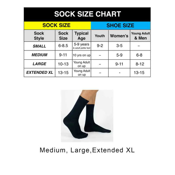 medium flat knit sock sizing chart
