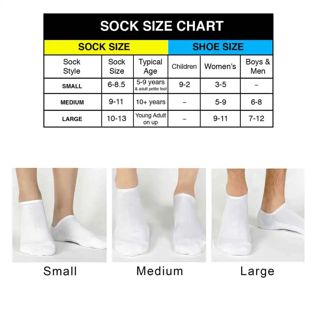sock size chart for our cotton crew socks