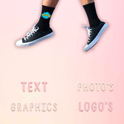Sockprints custom printed designs are a fun and original way to create a pair of your own one-of-a-kind personalized and custom socks